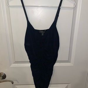 BEBE ruched sparkle tank top